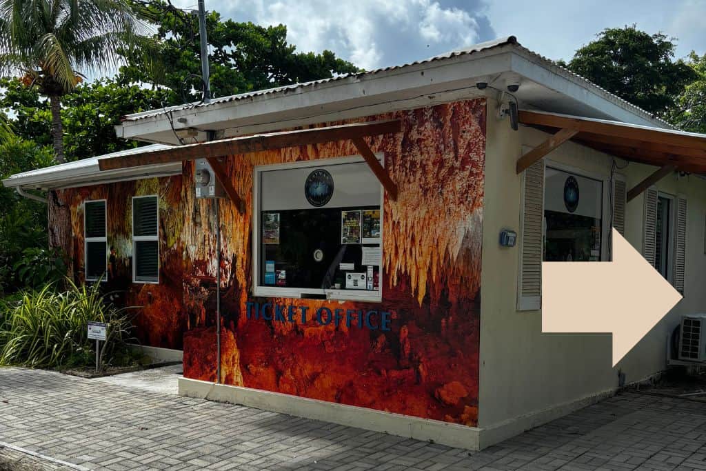 The ticket office at the Cayman Islands' Crystal Caves