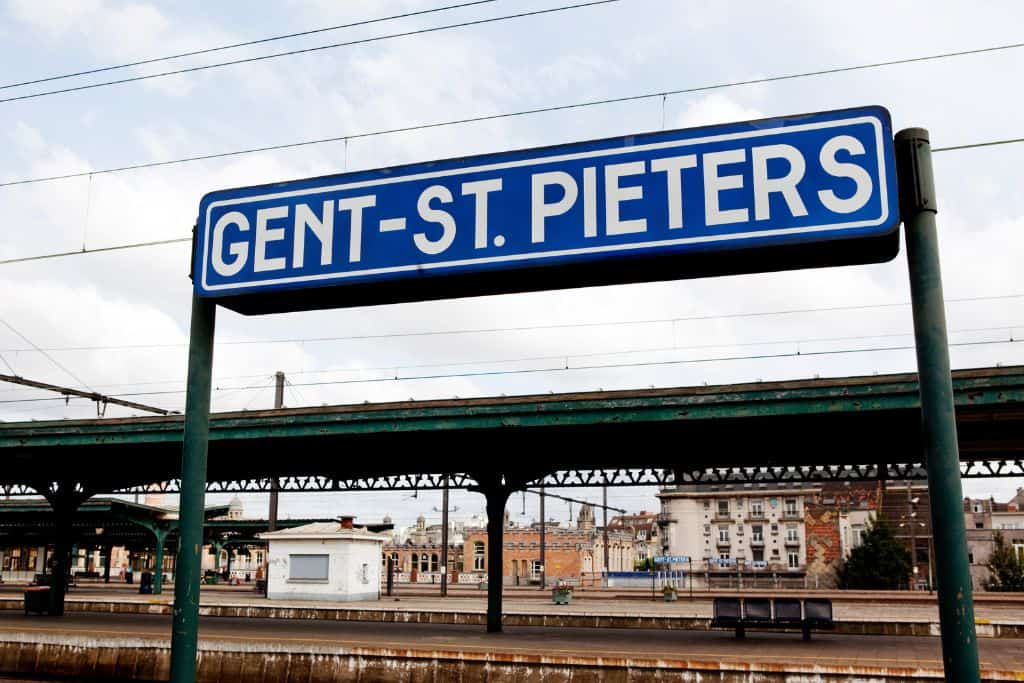 Gent-St. Pieters train station sign
