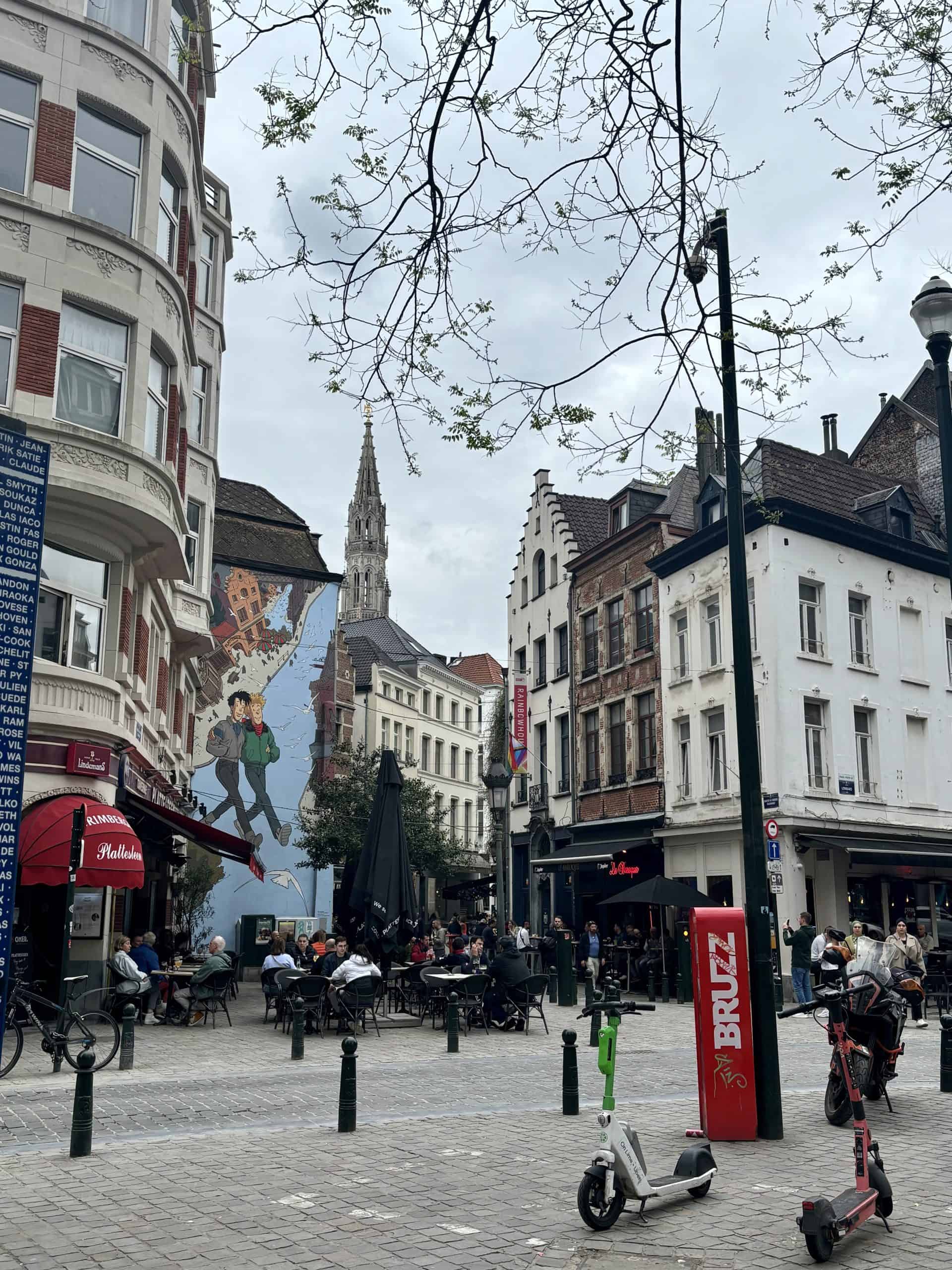 A comic book mural painted in Brussels